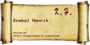 Knebel Henrik névjegykártya